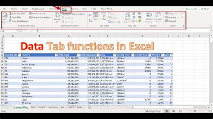 How do I enable data tab in Excel?
